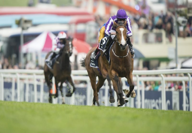 Minding (Galileo) winning the G1 Epsom Oaks at Epsom