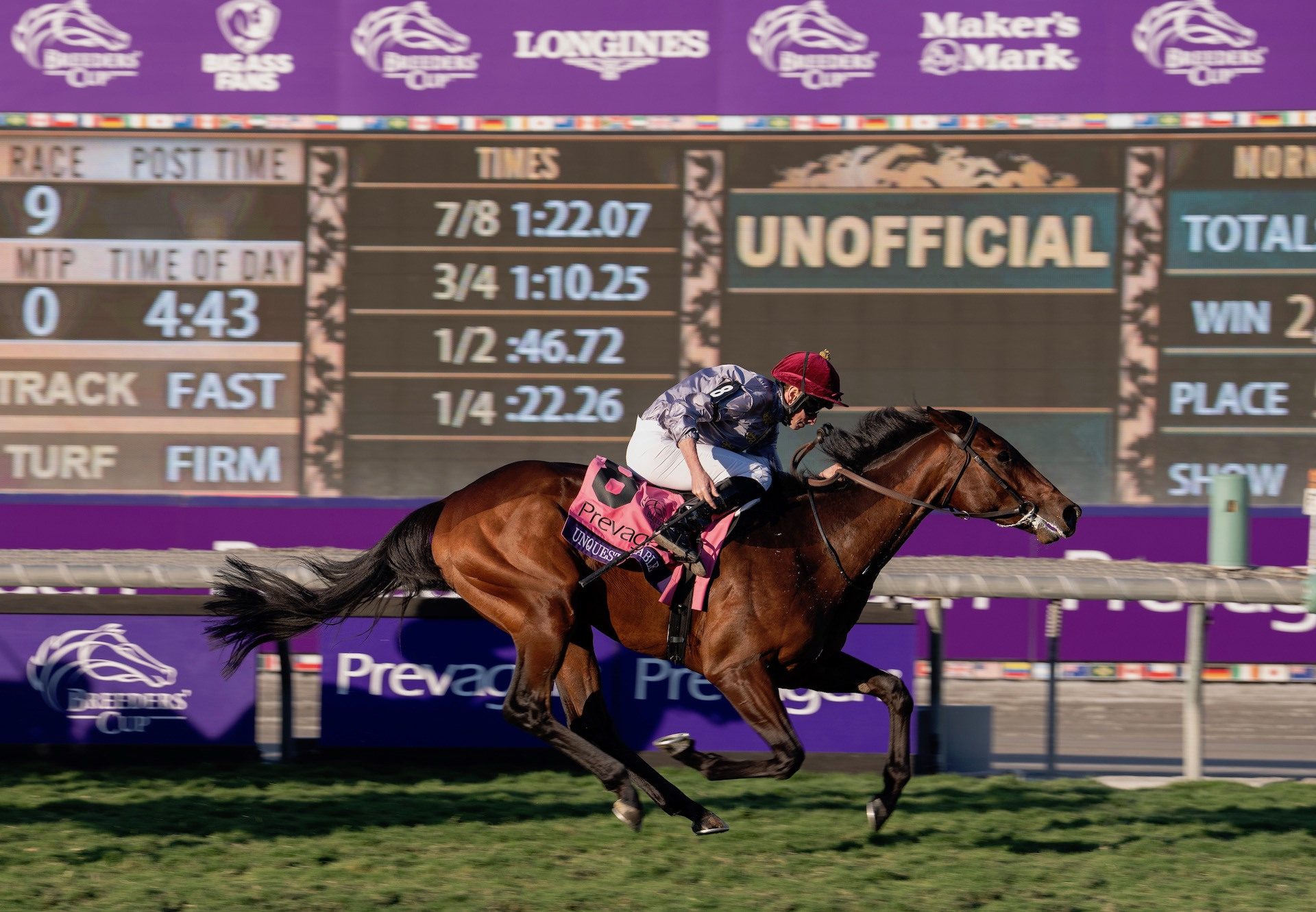 Unquestionable (Wootton Bassett) Wins The Grade 1 Breeders’ Cup Juvenile Turf at Santa Anita